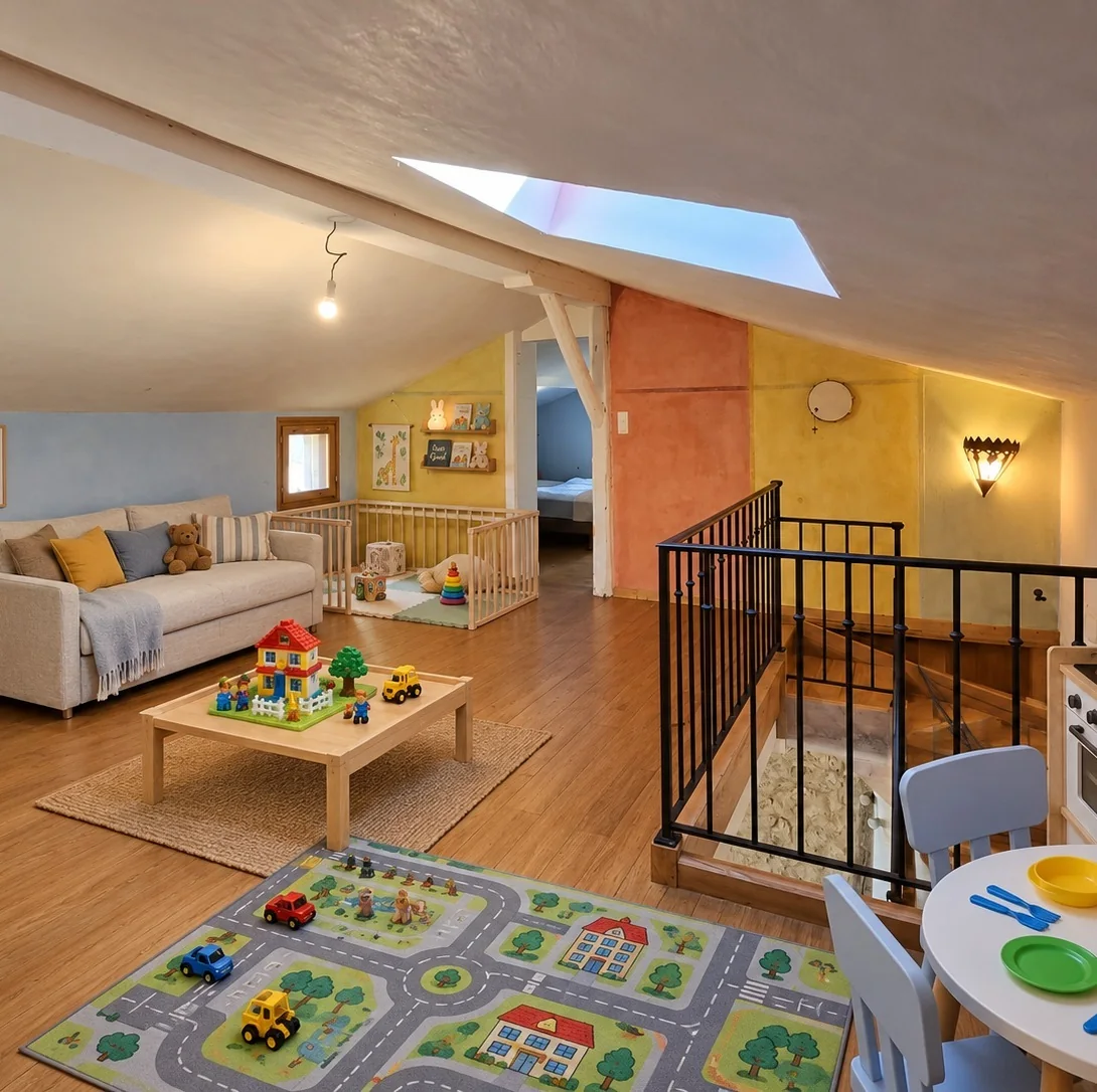 AI-generated projection of a family mezzanine