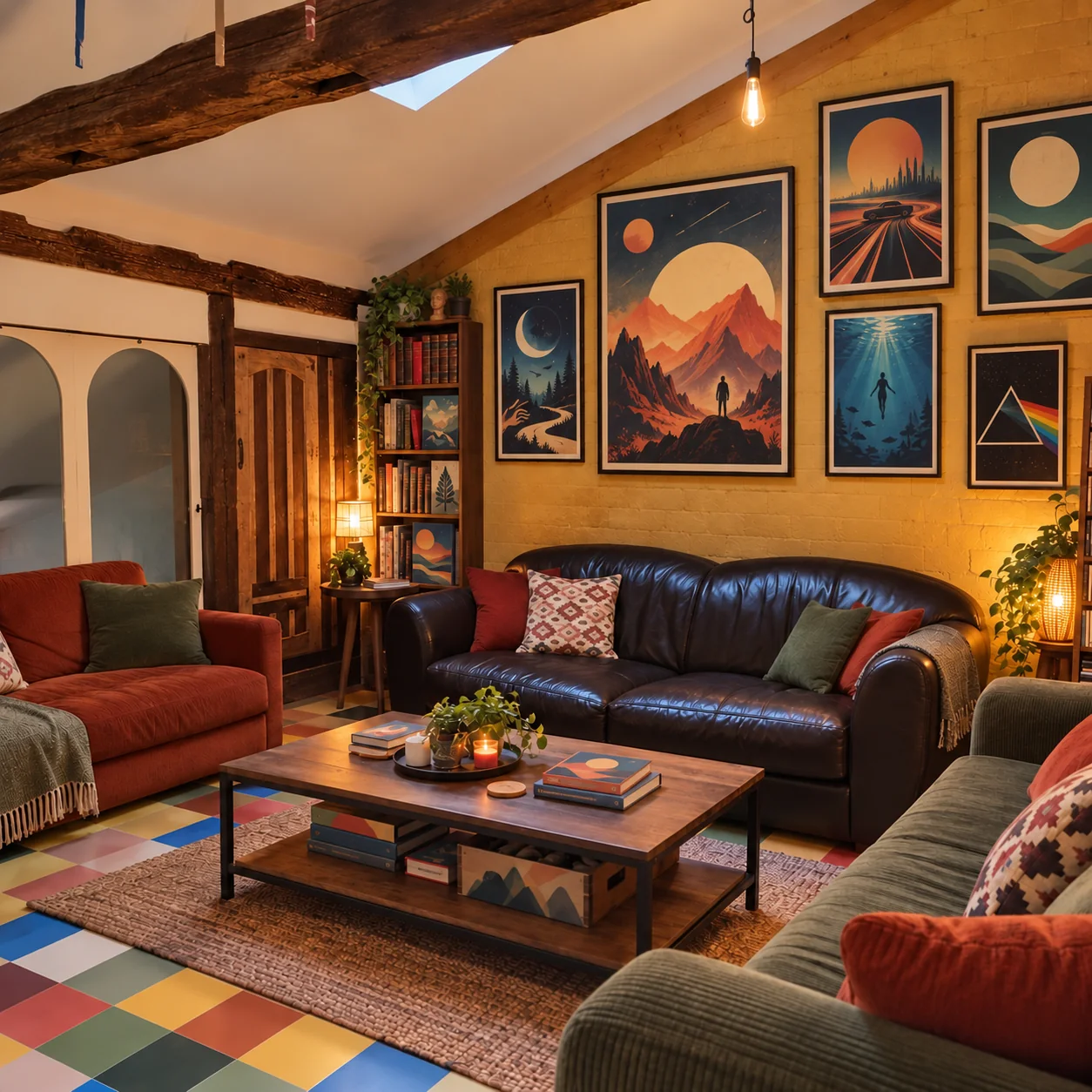 AI-generated projection of a cultural lounge